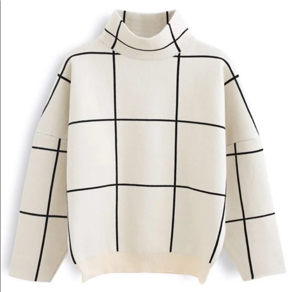 🤎3/$60!!🤎 Grid Turtleneck Sweater